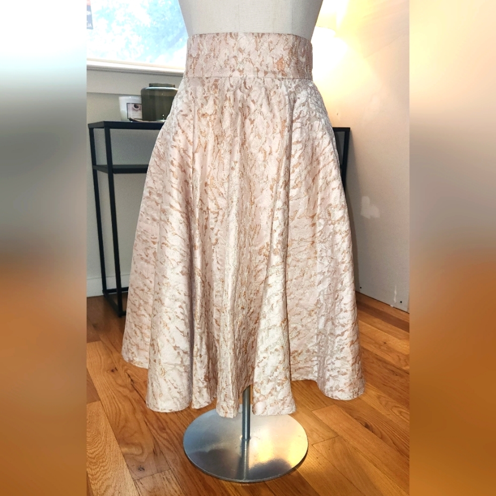 Pink fit and flare skirt